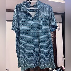 Blue Patterned Polo Shirt Rock & Roll denim